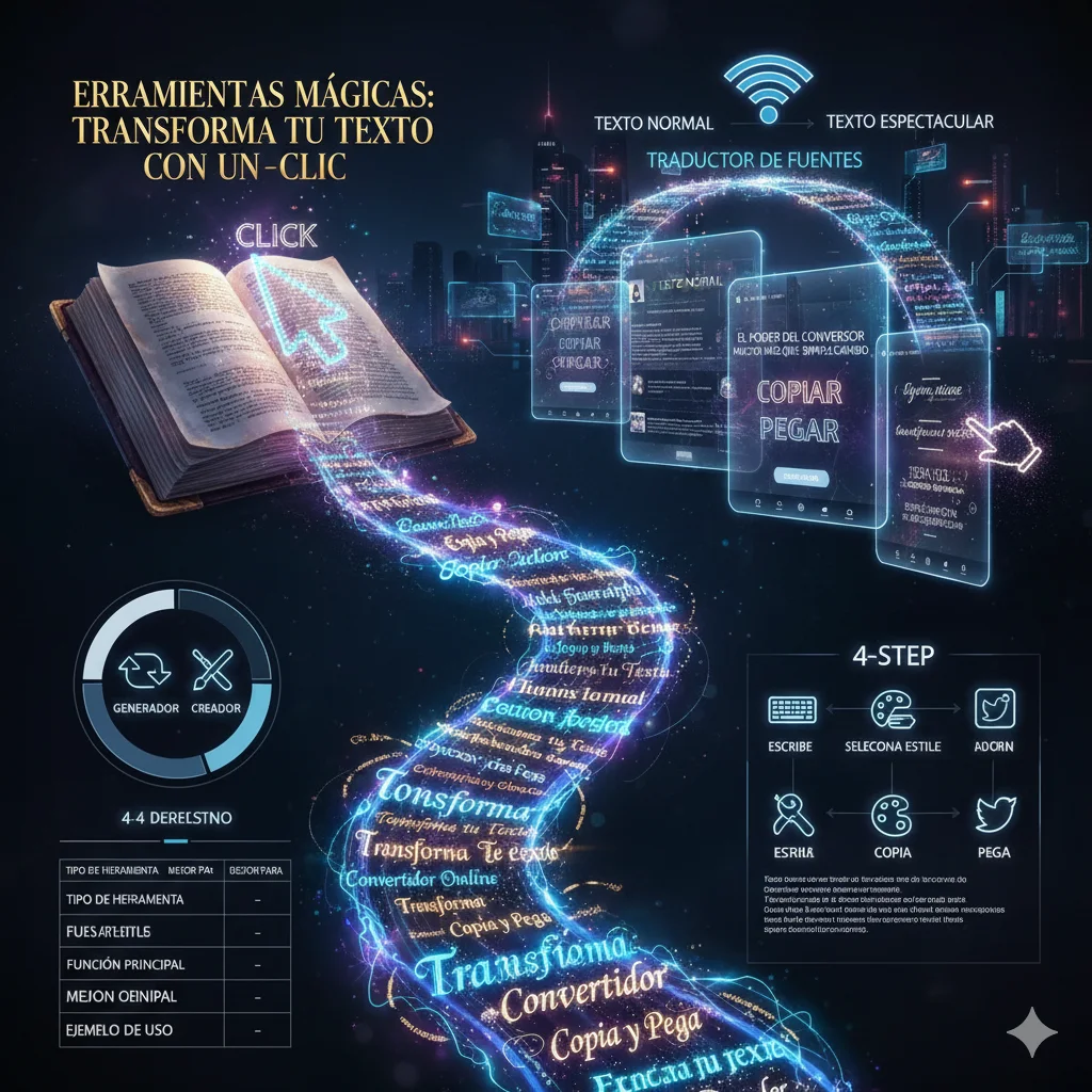 Herramientas de texto online: generador, conversor y decorador de letras.