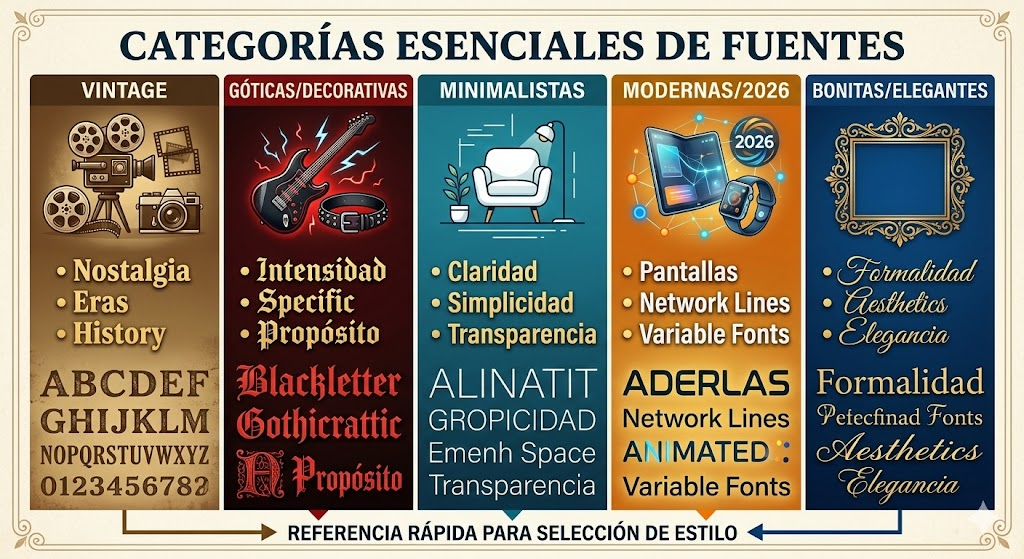 Categorías Esenciales de Fuentes