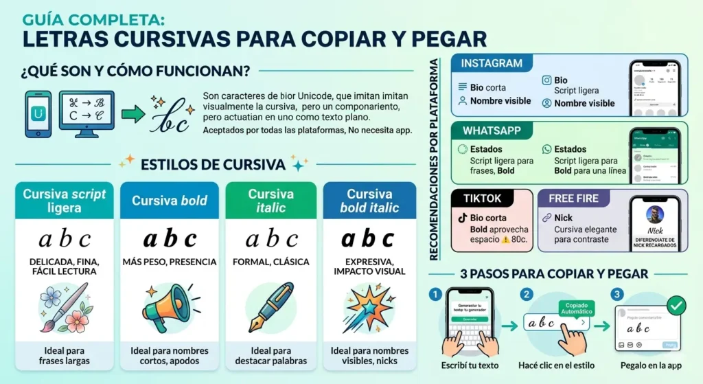 Letras Cursivas para Copiar y Pegar
