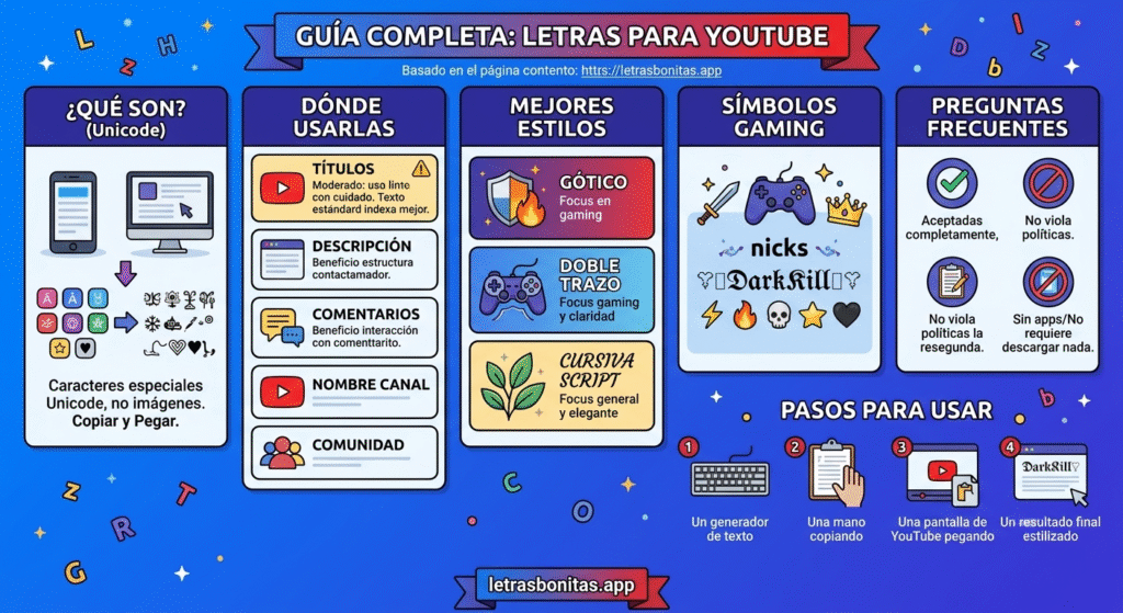 Letras Bonitas para YouTube