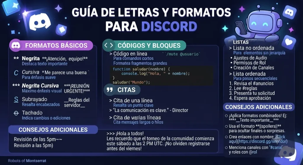 Letras para Discord